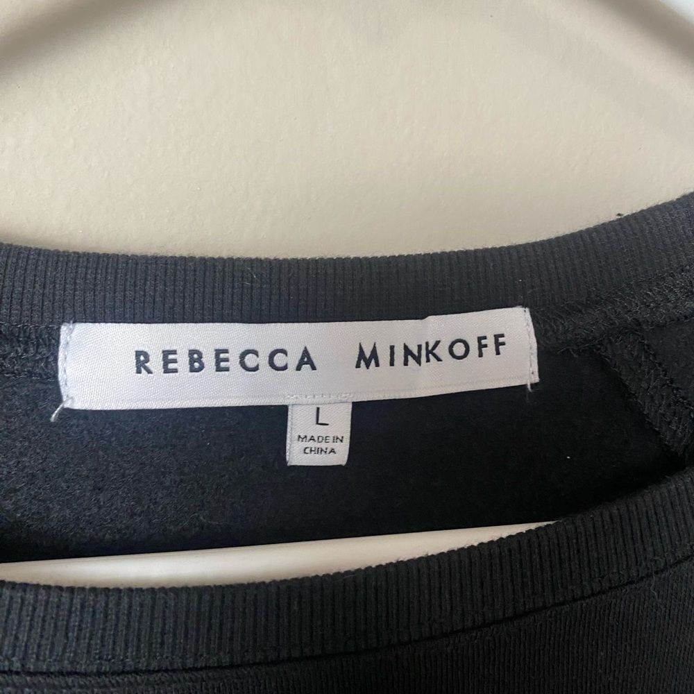 Rebecca Minkoff Rebel Print Pullover Black Sweatshirt sz L - Picture 4 of 4